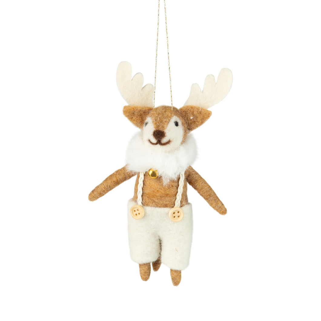 Felt Fox w/ Antlers Ornament