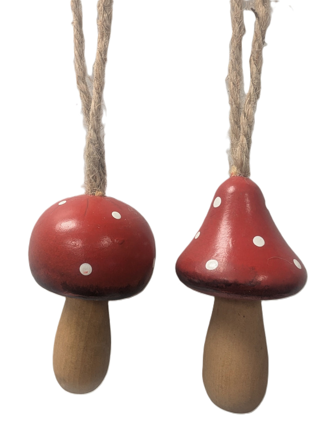 Wooden Mushroom Ornament - 2 asst