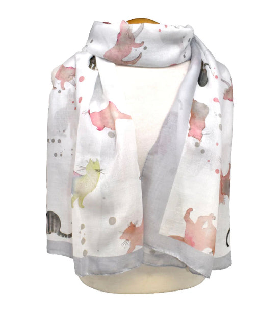 Watercolour Cats Scarf