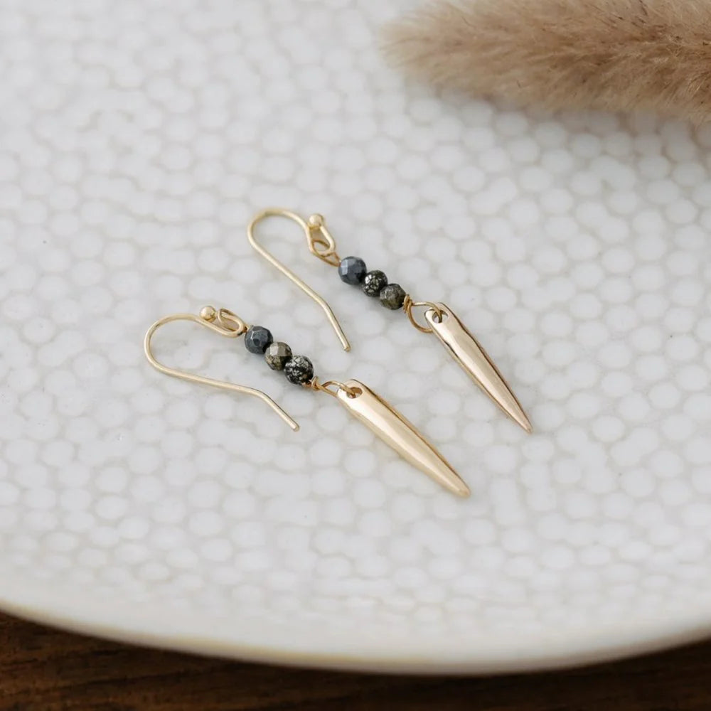 Altruism Earrings - Pyrite / Gold Plated (Wild Abandon)