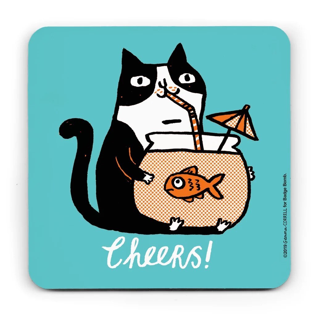 Cheers Cat Coaster