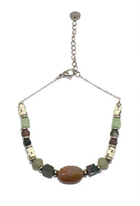 India Agate & Fimo Bracelet