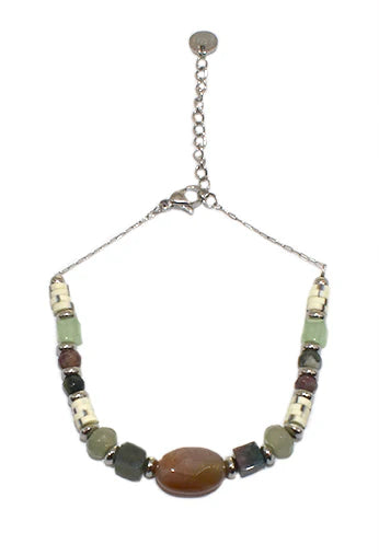 India Agate & Fimo Bracelet