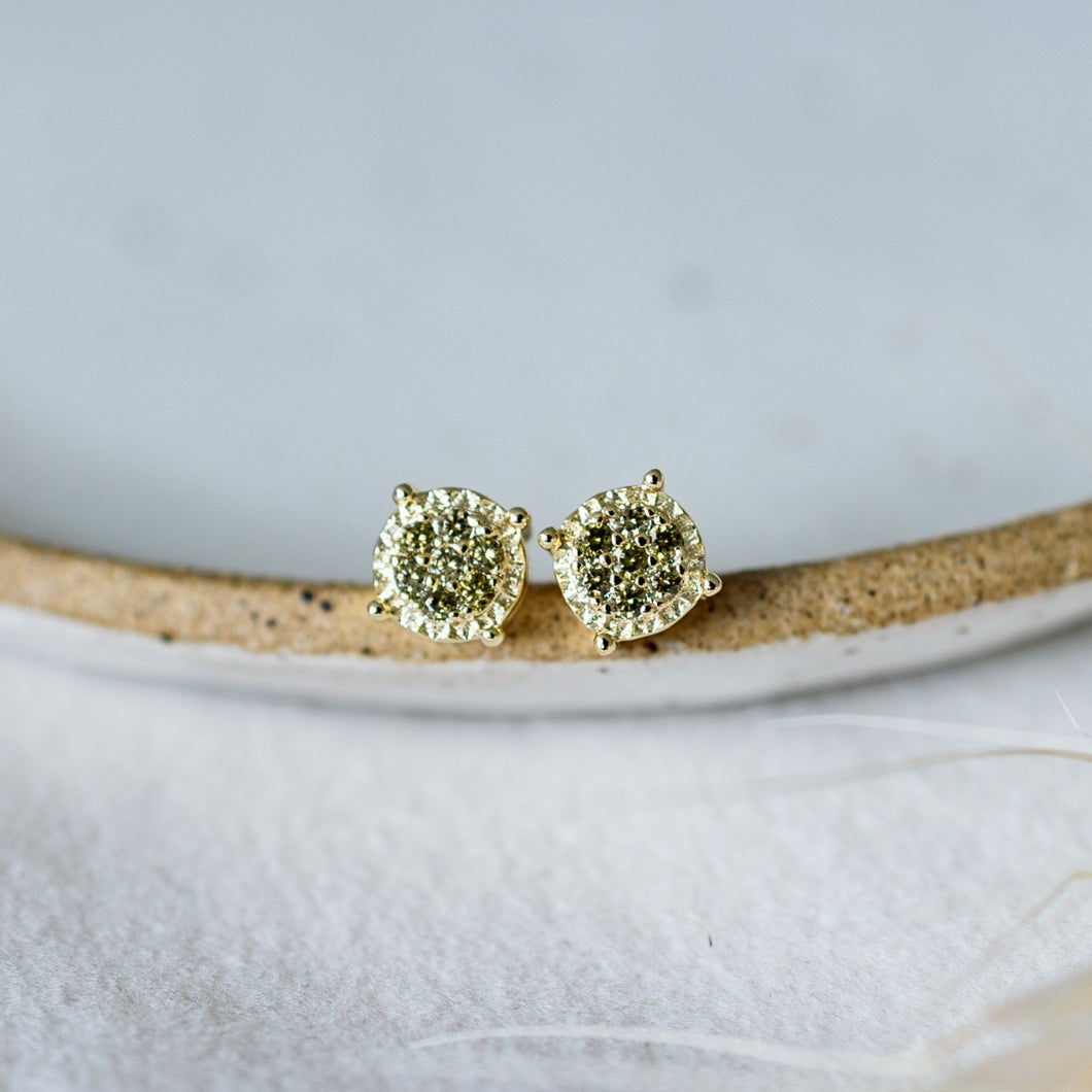 Bedazzle Stud - Gold Plt/Green