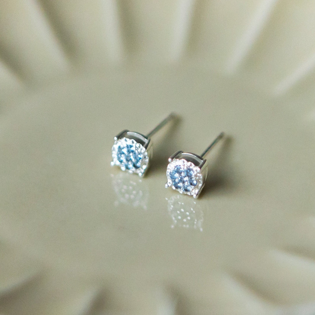 Bedazzle Stud - Silver Plt/Blue