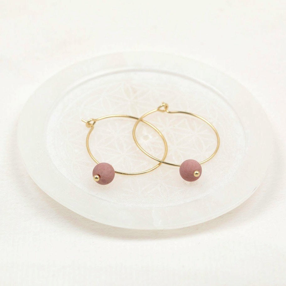 Bellamy Hoops - Rhodonite/Gold Plated