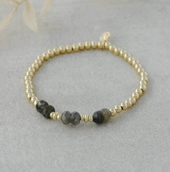 Brix Bracelet - Labradorite/Gold Plated