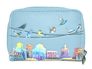 Birds on a Wire Change Pouch - Blue
