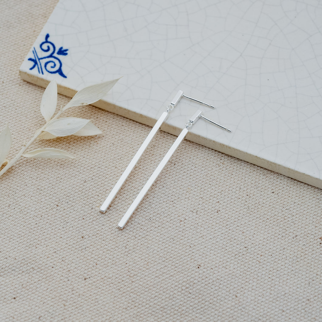Clementine Long Stud - Silver Plated