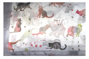 Watercolour Cats Scarf