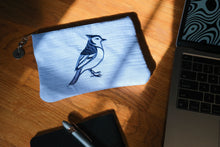 Load image into Gallery viewer, Embroidered Blue Jay Pouch
