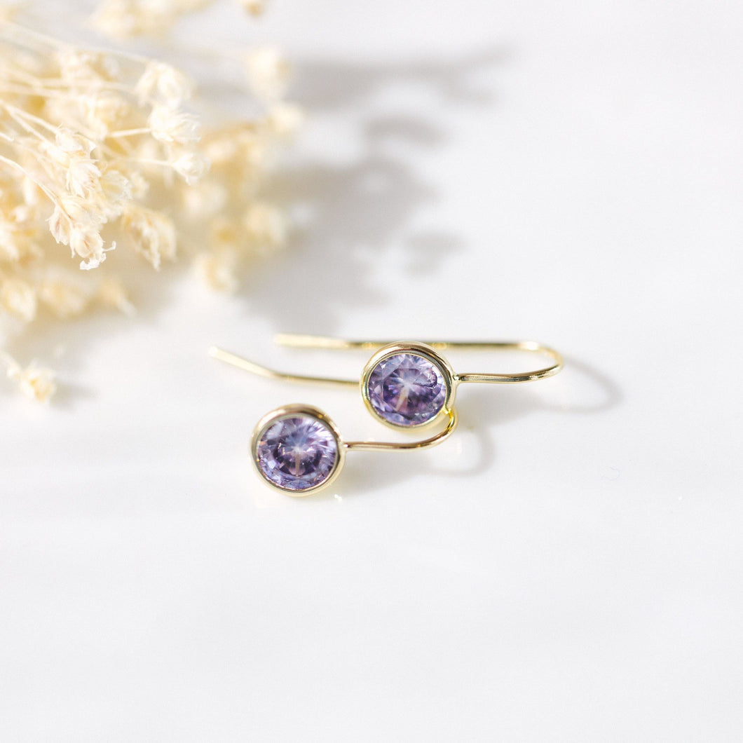 Dazzle Earring - Purple/Gold Plated