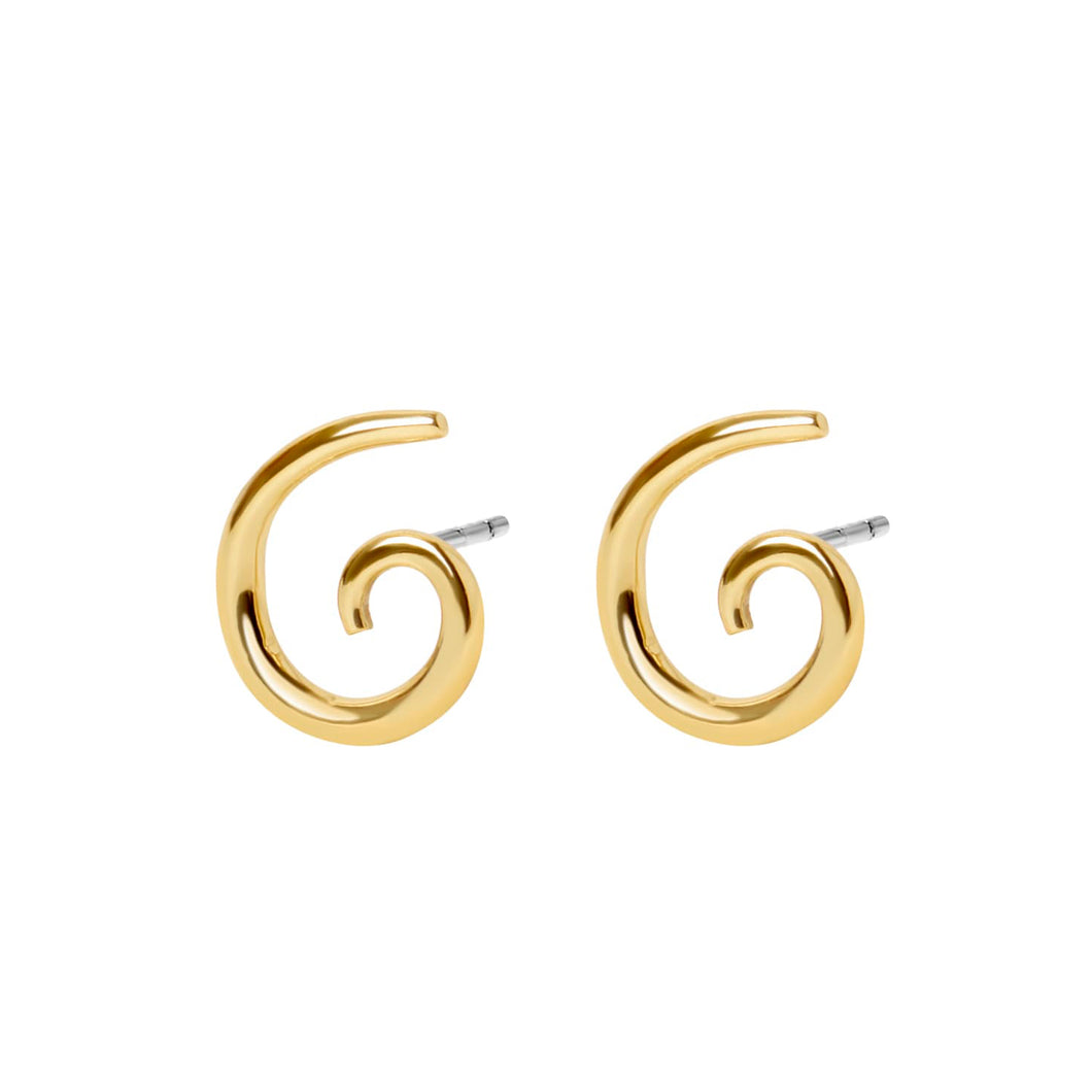 Koru Spiral Studs - Gold (Bambu)