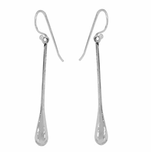 Long Thin Droplet Earrings sterling