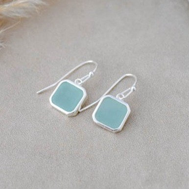 Florence Earring - Slv Plt/Amazonite