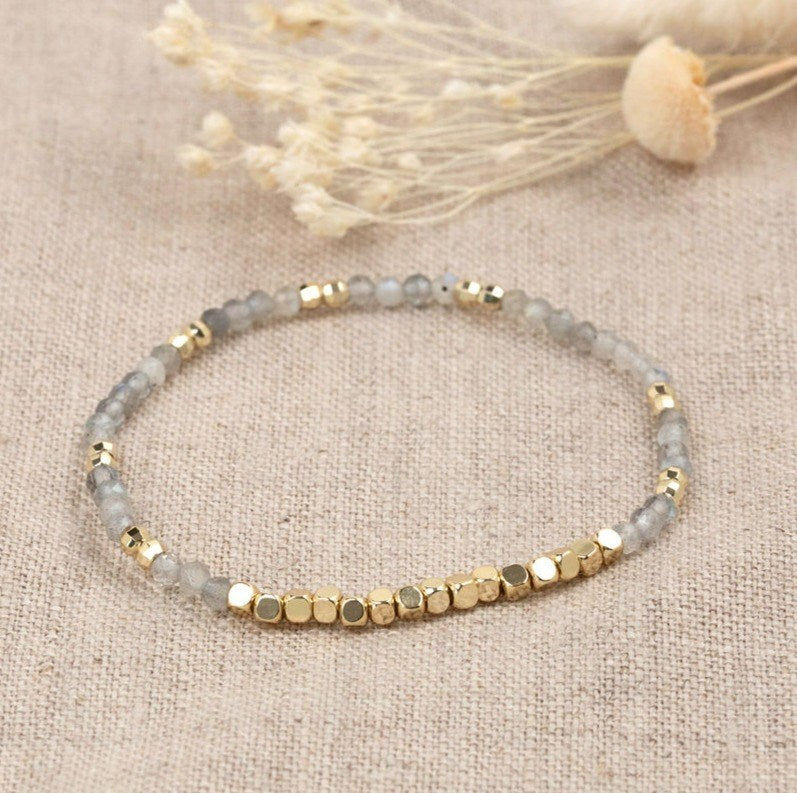 Gracey Bracelet - Gold Plate/Labradorite