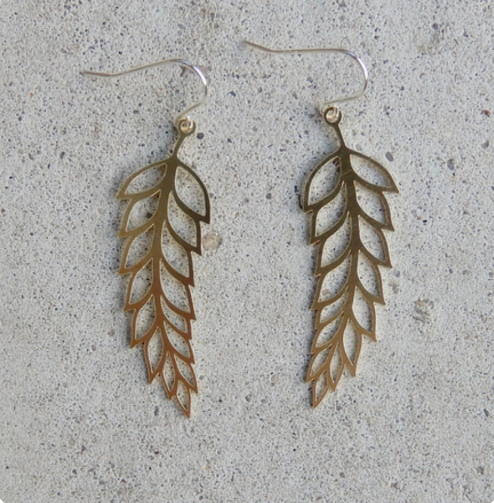Brass Foxtail Earrings