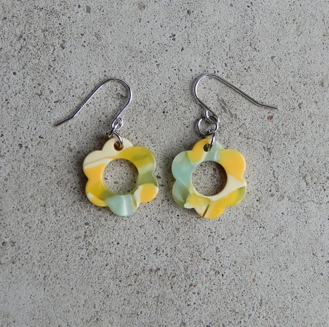 Lemon Lime Flowers Earring - Made in Toronto