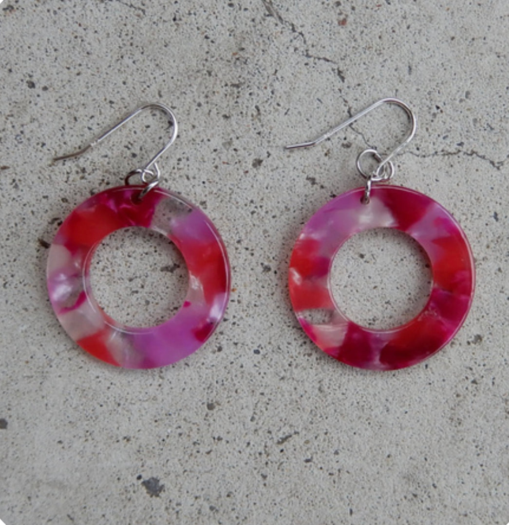 Red Donut Earring - Made in Toronto