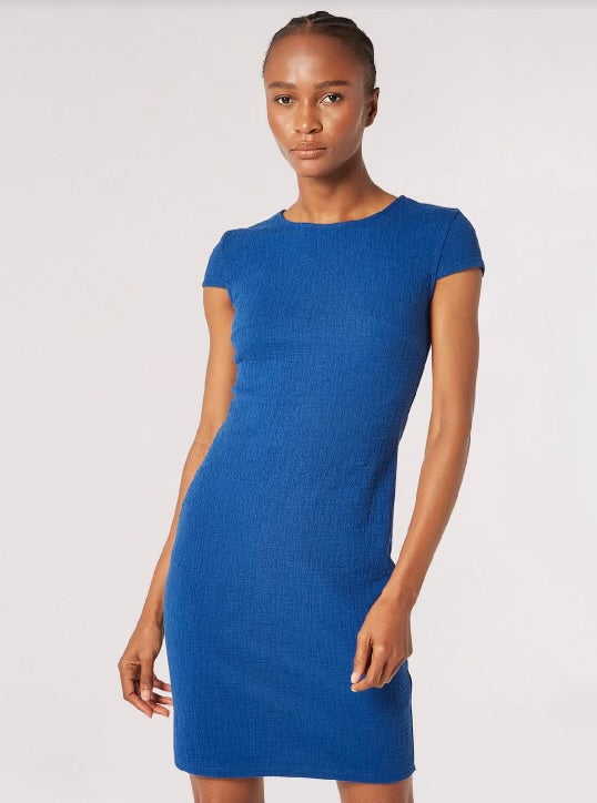 Textured Jersey Dress - Blue (Apricot)