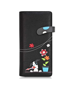 Espe Scruffy Pup Long Wallet - Black