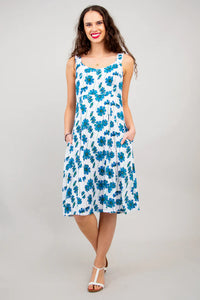 Aster Linen Mix Dress (Blue Sky)
