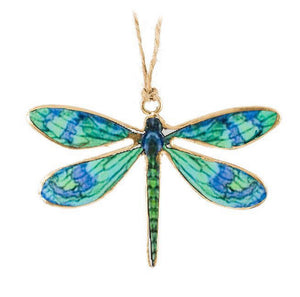 Metal Dragonfly Ornament - Blue/Green