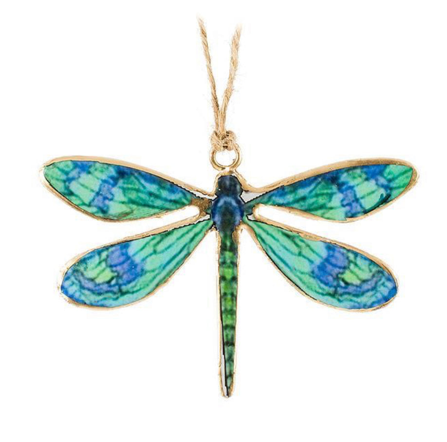 Metal Dragonfly Ornament - Blue/Green