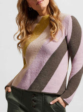 Load image into Gallery viewer, Stripe Mock Neck Sweater - Chartreuse (Tribal)
