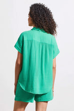 Load image into Gallery viewer, Double Gauze Short Sleeve Button Up -  Jade Mist (Tribal)
