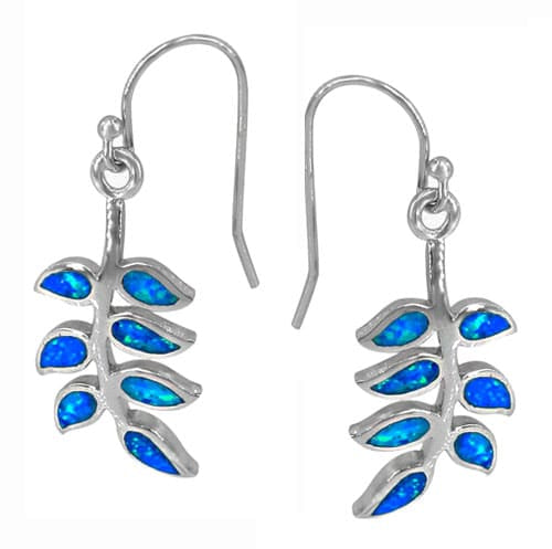 Blue Leaf Earrings