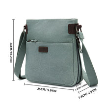 Load image into Gallery viewer, Crossbody Canvas Bag w/ Leather Trim -Turquoise
