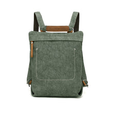 Load image into Gallery viewer, Cotton/Linen Shoulder Bag/Backpack - Green (davan)
