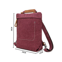 Load image into Gallery viewer, Cotton/Linen Shoulder Bag/Backpack - Burgundy (davan)
