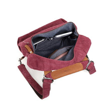 Load image into Gallery viewer, Cotton/Linen Shoulder Bag/Backpack - Burgundy (davan)
