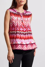 Load image into Gallery viewer, Printed Tuck Pleat Blouse - Plum (Tribal)
