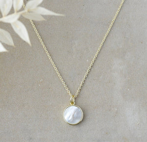 Alluring Necklace - Gold Plate/Mother of Pearl