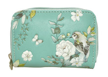 Load image into Gallery viewer, Garden Birds Change Purse - Aqua
