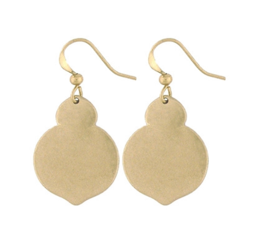 Solid Figure 8 Earring - gold plate
