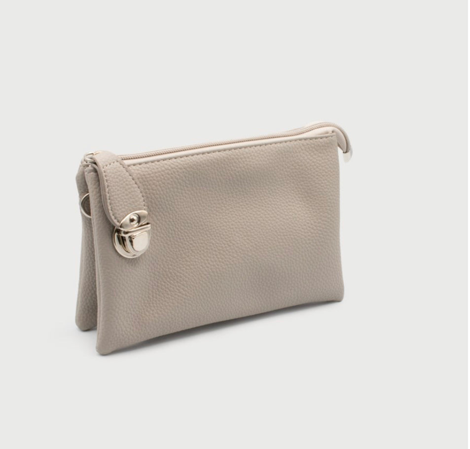 Crossbody multi pocket purse -light grey (caracol)