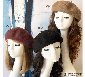Embroidered Wool Beret