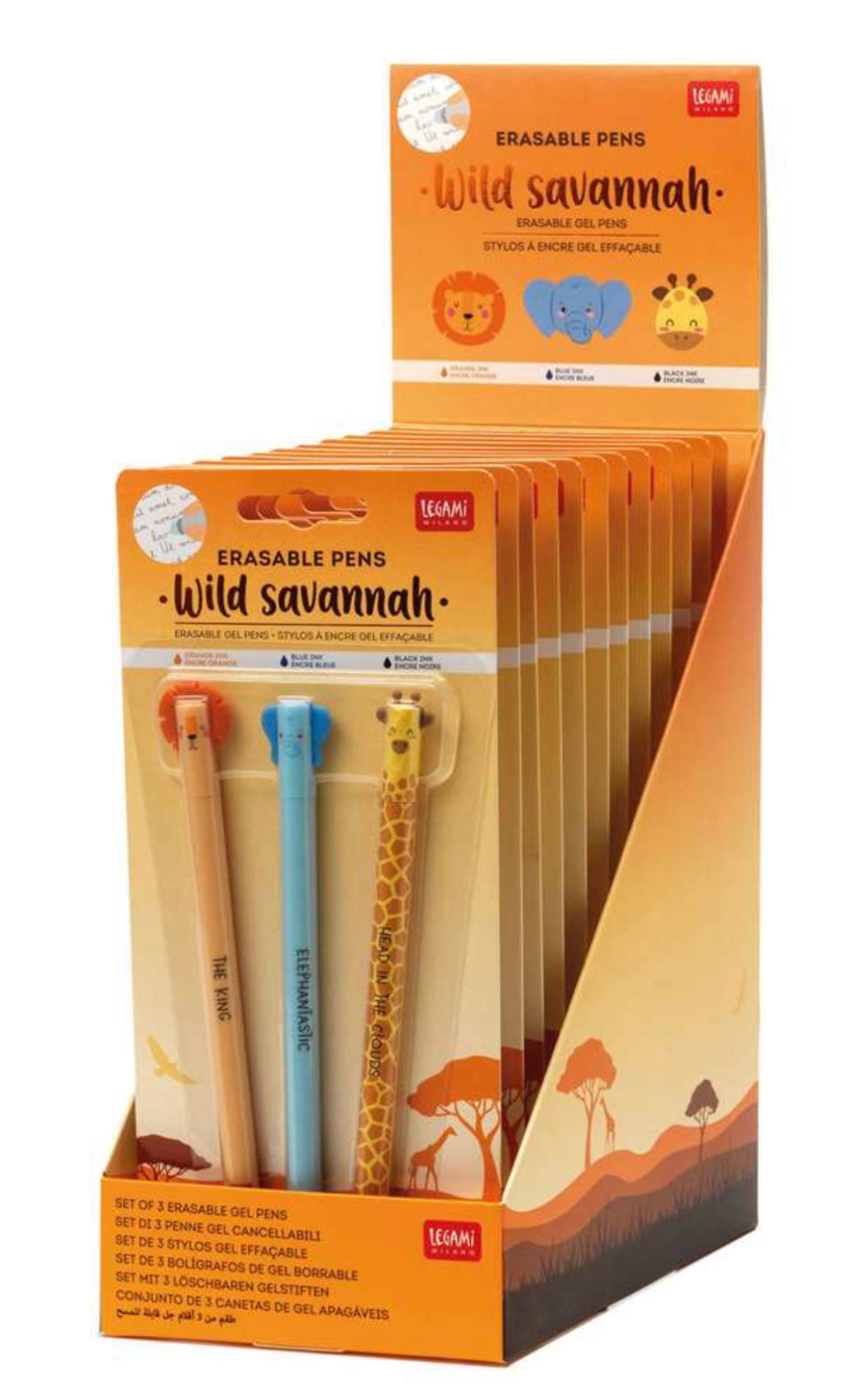 Wild Savannah Set/3 Erasable Pens