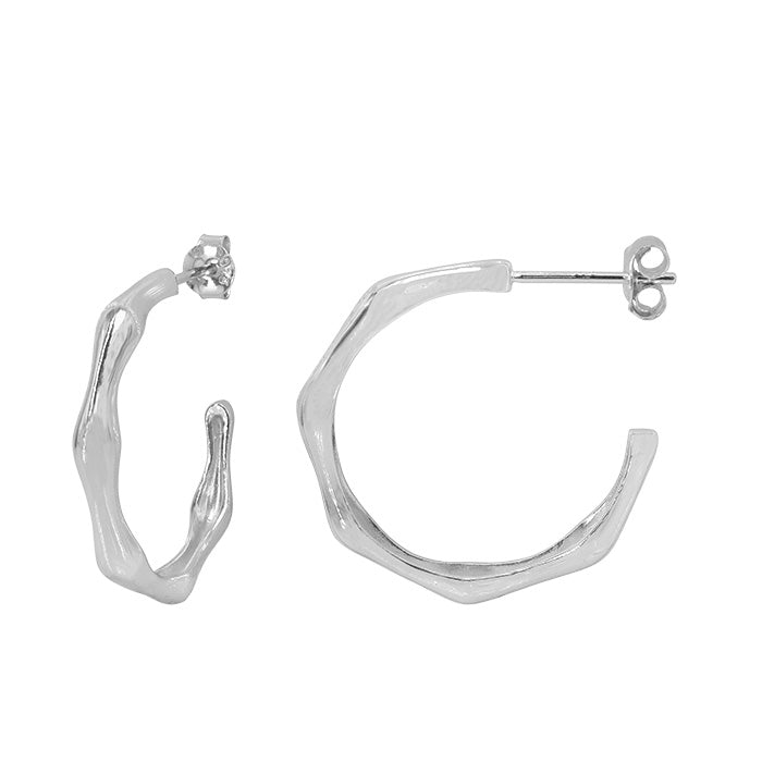 “Bamboo” Hoop Earrings - sterling silver