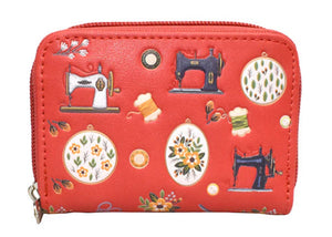 Sewing Machines Change Purse -  Salmon