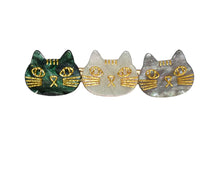 Load image into Gallery viewer, Trio Cats Hair Clip - Green Galaxy Mix
