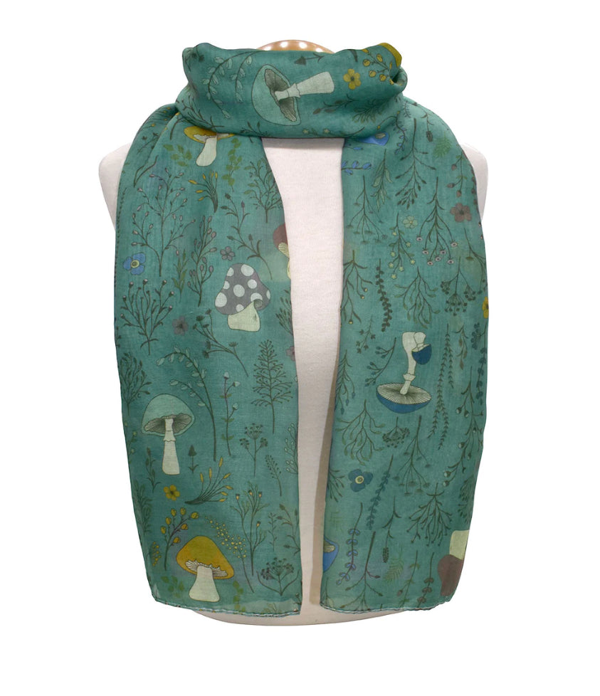 Mushrooms Scarf - Sage