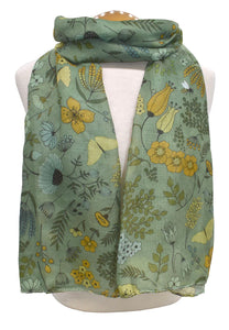 Woodland Critters Scarf - Green