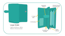 Load image into Gallery viewer, Wild Bird Forest Long Wallet - Lt. Teal
