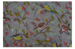 Birds & Branches Scarf - Grey