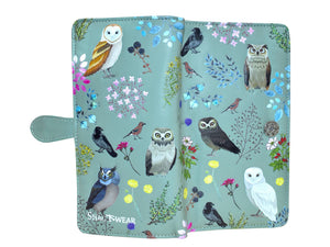 Wild Bird Forest Long Wallet - Lt. Teal